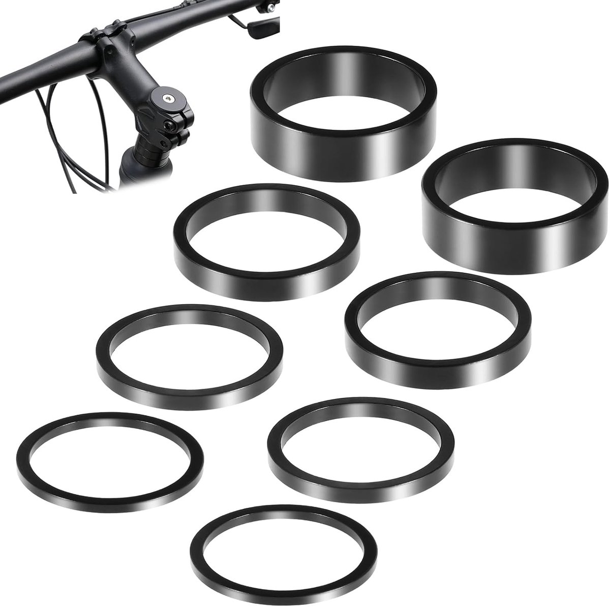 8pcs Bicycle Handlebar Spacers, 2 3 5 10mm Ahead Spacer, Aluminum Bicycle Handlebar Spacers, Bicycle Headset Spacers - ShopVlot