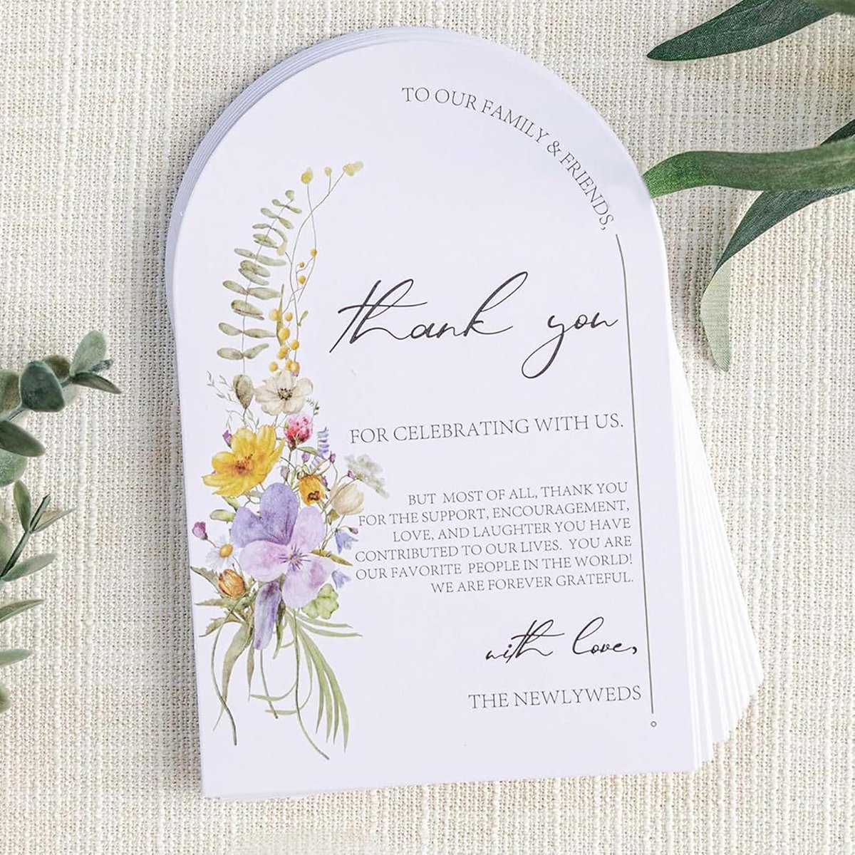 50 Pieces Wedding Thank You Cards, Wedding Place Setting Cards, Wedding Reception Thank You Cards for Wedding Table - ShopVlot