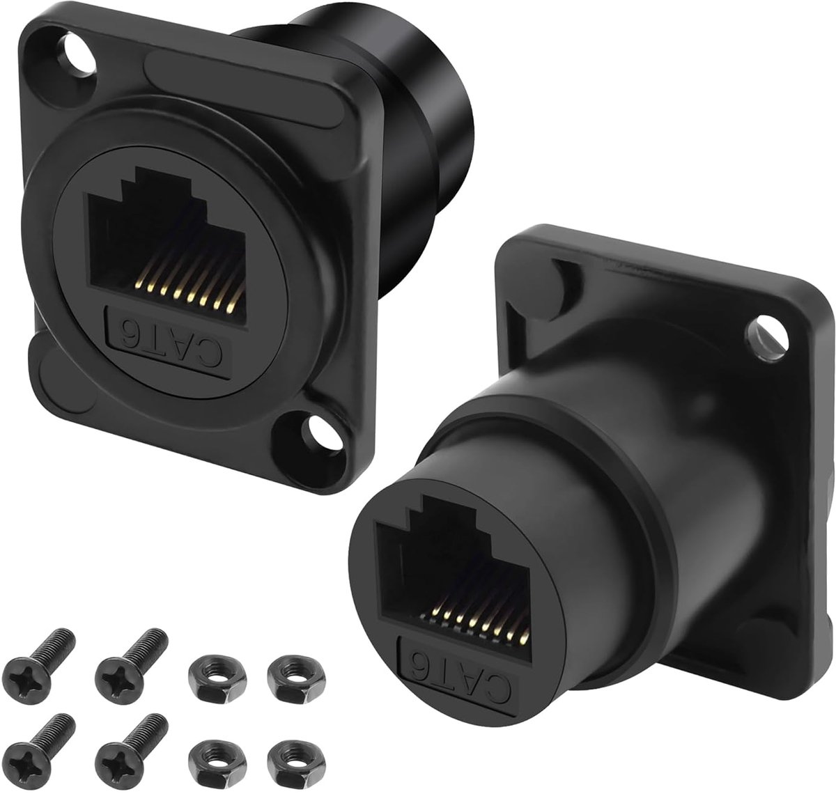 XMSJSIY D-Type RJ45 CAT6 Panel Mount Adapter Bus to Bus D-Type RJ45 CAT6 Ethernet Pass-Through Coupler Socket - ShopVlot