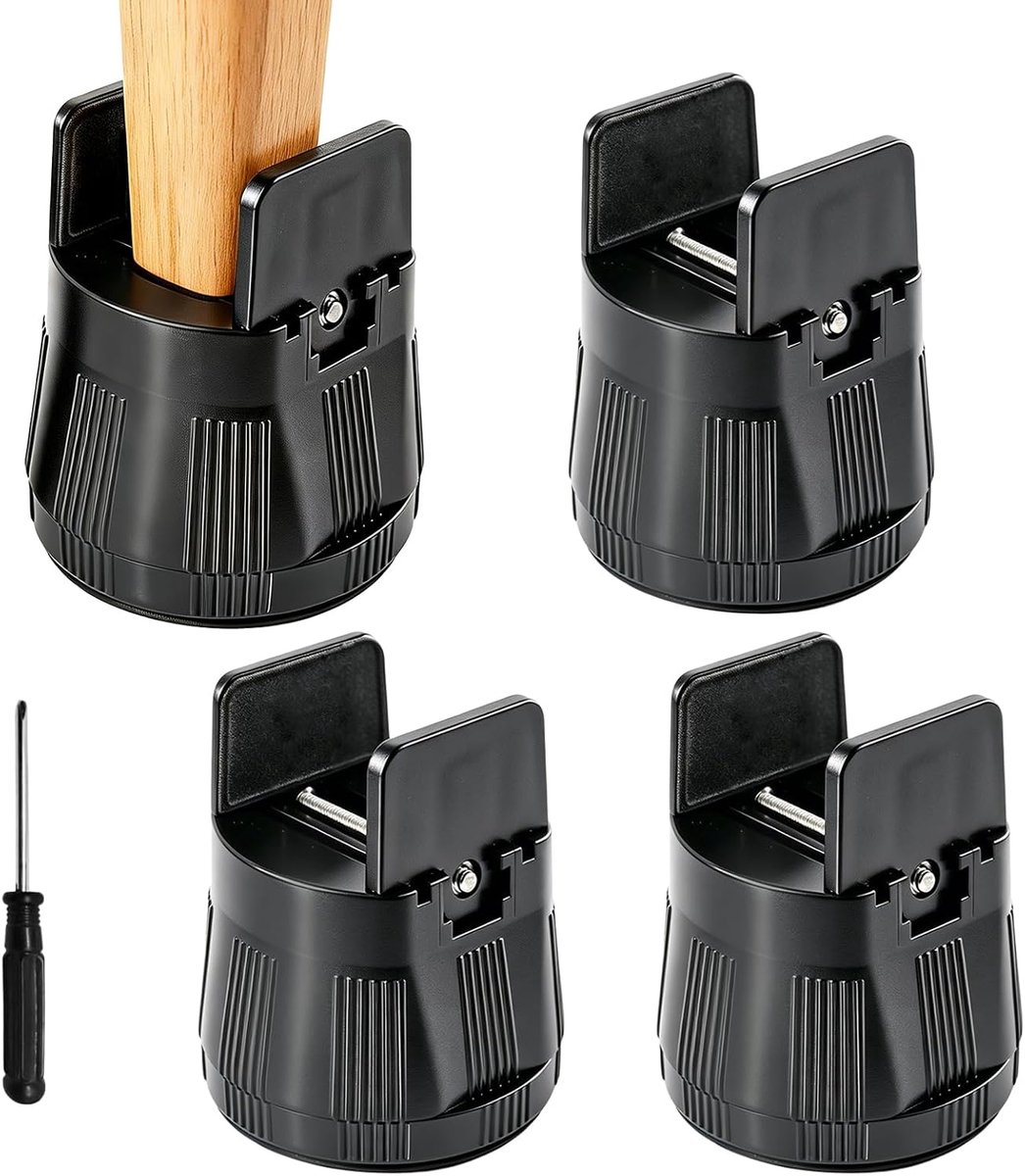 4 stuks verstelbare meubelverhogingen, 6-8 cm, verstelbare bedverhoging, meubelverhoging met schroefklem, voor 10-50 - ShopVlot