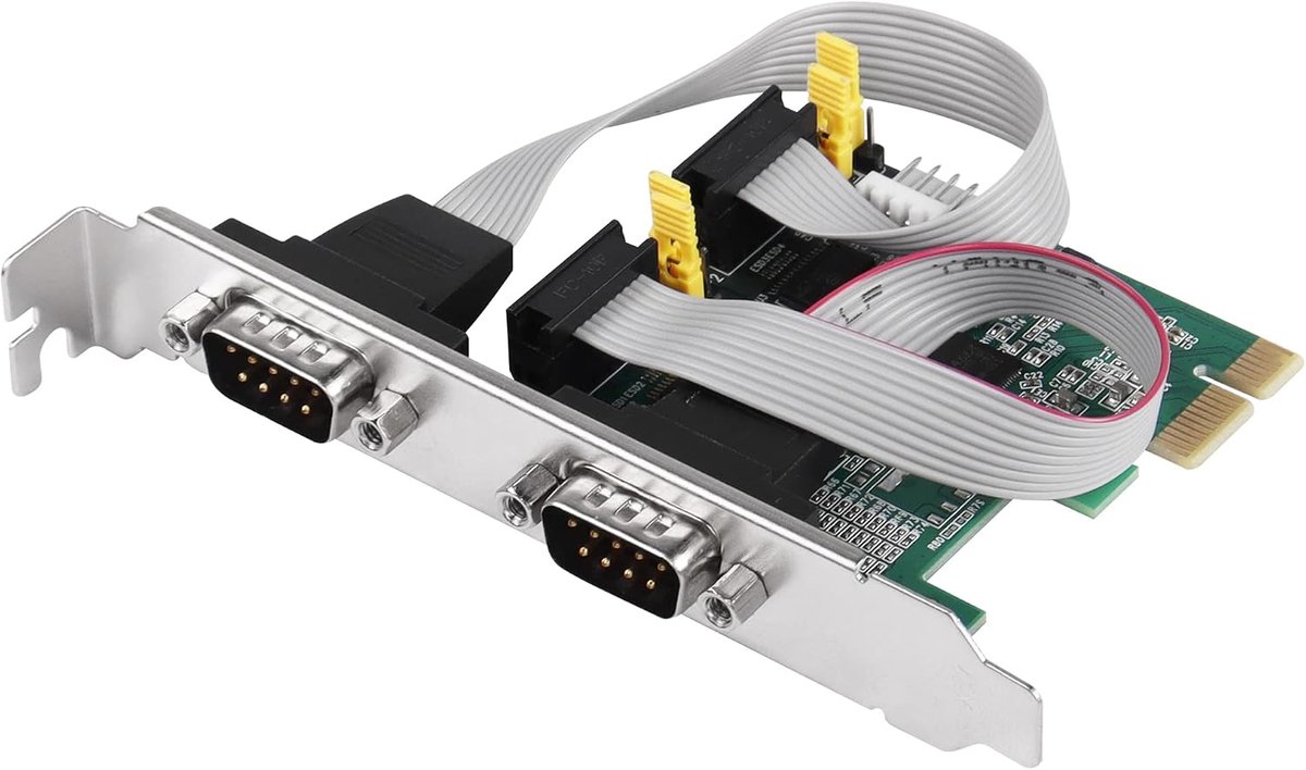 CERRXIAN 2 Port PCI Express RS232 Serial Adapter Card, DB9 Dual Channel PCIe X1 AX99100 Desktop PC Expansion Card - ShopVlot