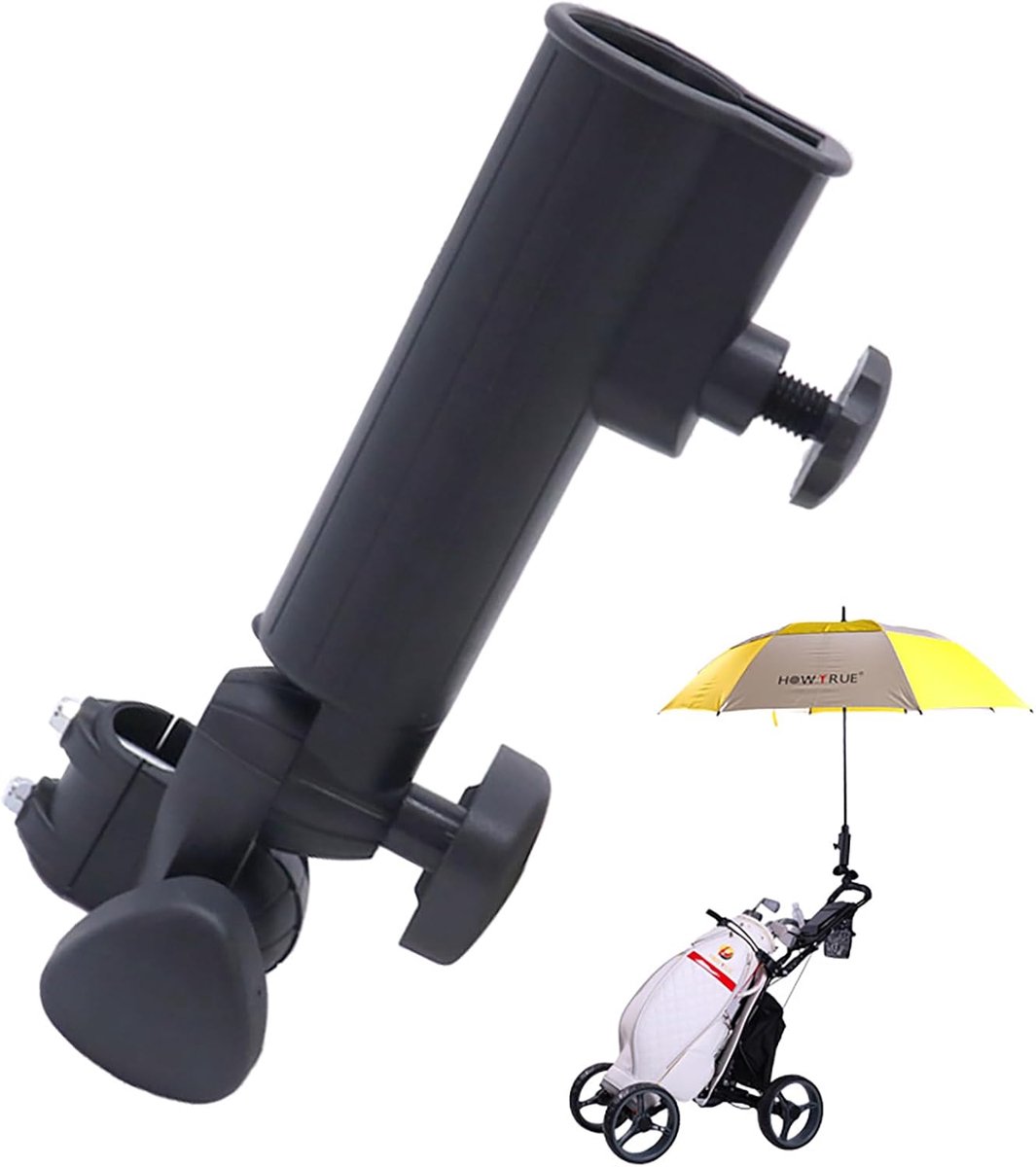 Shirene Golf Umbrella Holder, Golf Screen Holder for Trolley, 180° Adjustable Golf Cart Umbrella Holder, Golf - ShopVlot