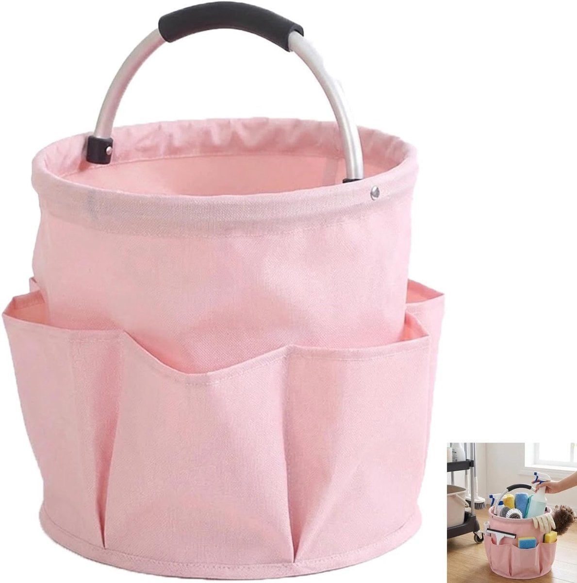 Opvouwbare schoonmaakmiddel-organizer 17 l - Oxford-weefsel - roze - praktische opbergmand - ShopVlot