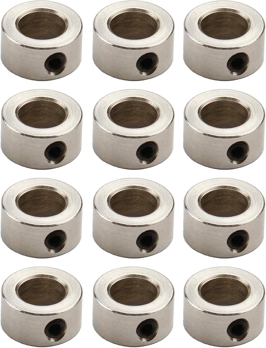 Pack of 12 10 mm Steel Retaining Rings with Threaded Security Depth Stop Rings for CNC and 3D Printers, Includes - ShopVlot