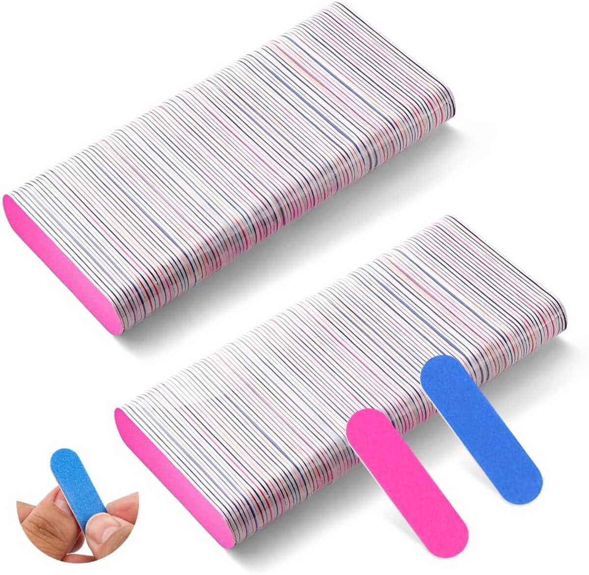 200 stuks mini-nagelvijlen, professionele nagelvijlen, SZMK Emery Boards voor nagels, dubbelzijdige nagelvijlen - ShopVlot