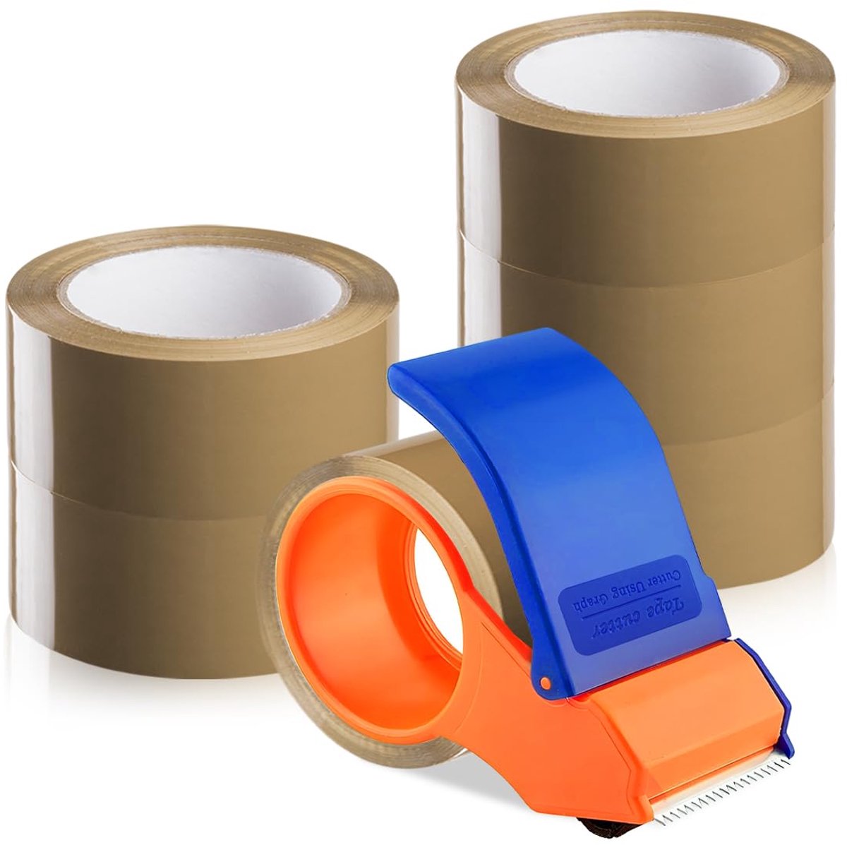Brown Tape 6 Rolls 48mm x 66m Packing Tape for Packages Boxes Brown - ShopVlot