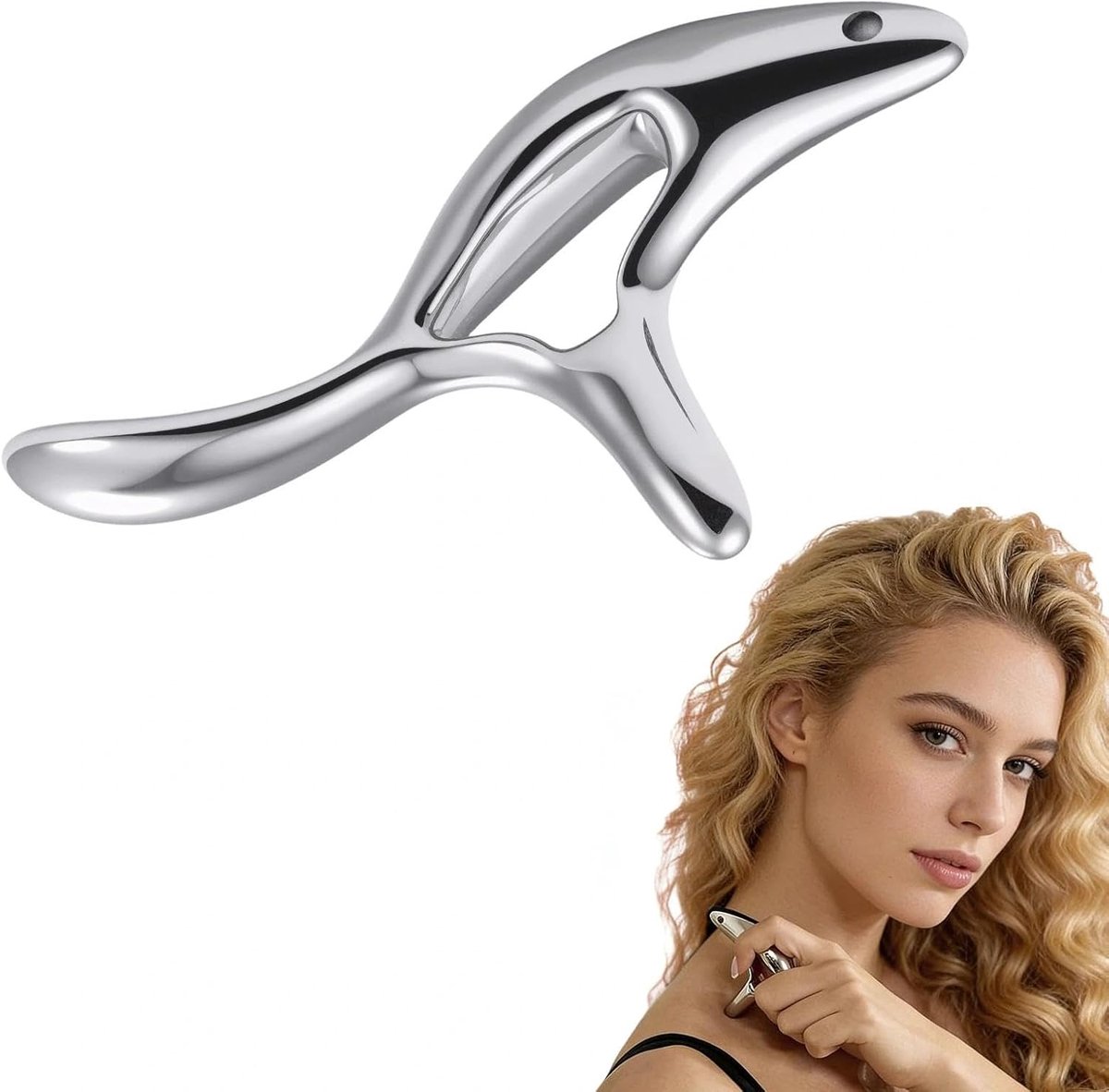 Gua Sha Stainless Steel Massager with Ergonomic Handle, Deep Tissue Relief for Neck to Foot Tension - ShopVlot