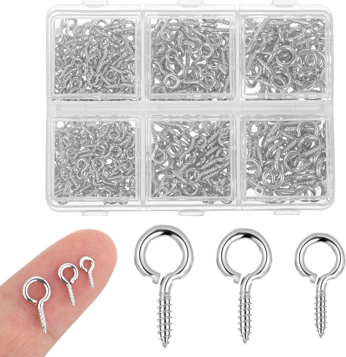 SHENLIU 400 Pcs Small Eye Screws, Metal Eye Screws, Screw Hooks, Paint Frame, Ring, Screw Eyes, Ring Screw Hooks, with - ShopVlot