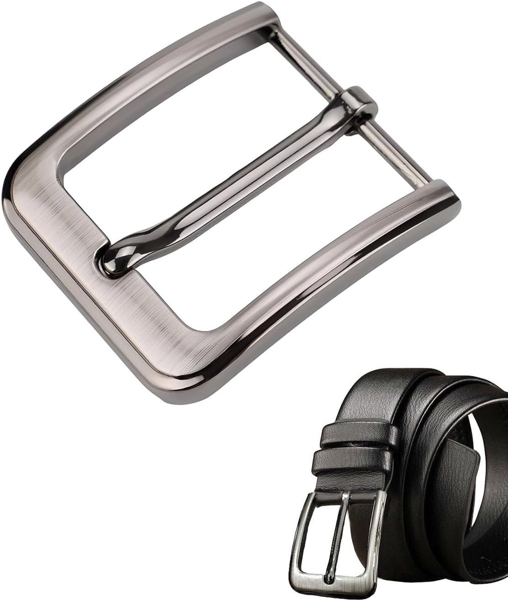Heren riem gesp 40mm - gepolijst met metalen afwerking - vierkante gesp - vervangingsgesp voor leren riem - ShopVlot