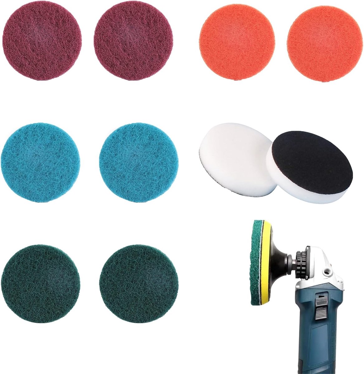 10 stuks reinigingspadborstelset, compatibel met Bosch Home and Garden accu-reinigingsborstel, universele borstel (2 x - ShopVlot