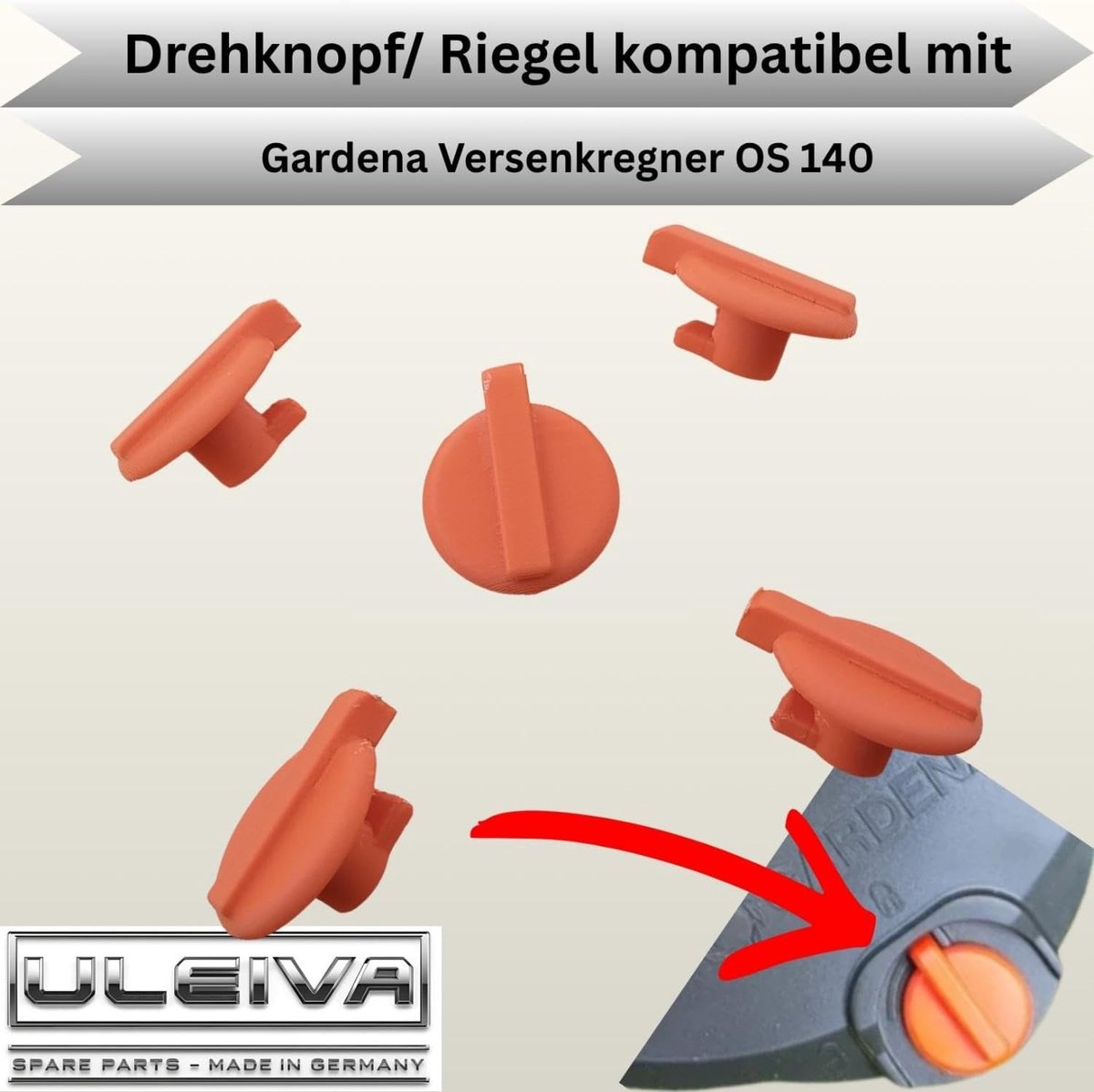 5x vervangende draaiknop compatibel met Gardena OS 140 reserveonderdeel 01559-00.630.11 - ShopVlot