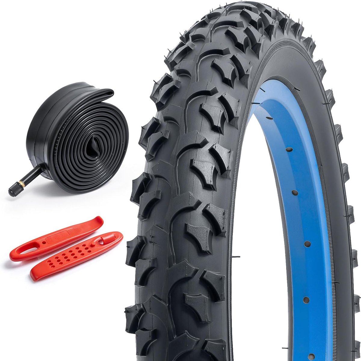 Fietsbanden, 14 x 2,125, 57-254, hoogwaardig, opvouwbaar, en fietsband 14 x 1,75/2,125 Schrader-ventiel 32 mm - ShopVlot
