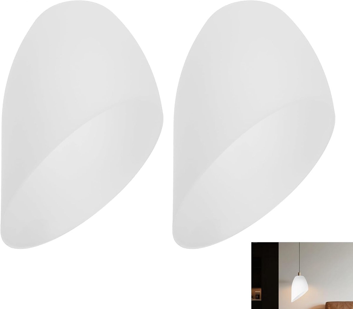 Set of 2 Horseshoe Lampshades, Oblique Plastic Lampshades with a 30mm Hole, Dust Protection for Wall Lights, Pendant - ShopVlot