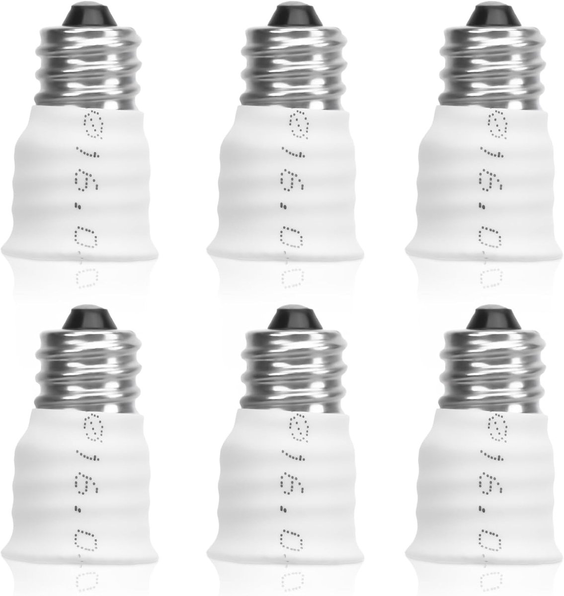 E14 naar E12 lampadapter - 6-delige set - eenvoudig te installeren - geschikt voor garagelampen - ShopVlot