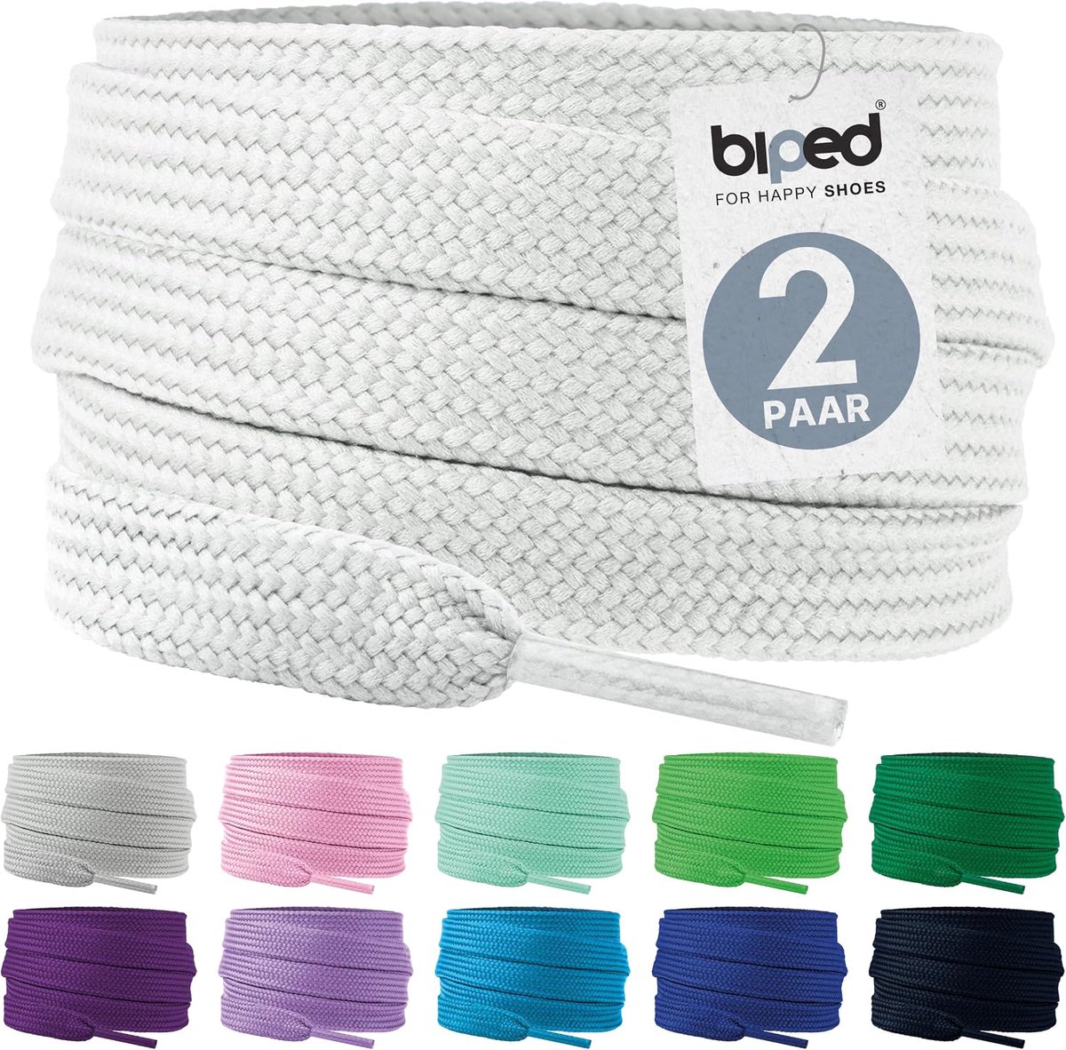 Schoenveters 10 mm breed - polyester - scheurvast en wasbaar - ideaal voor sneakers - ShopVlot