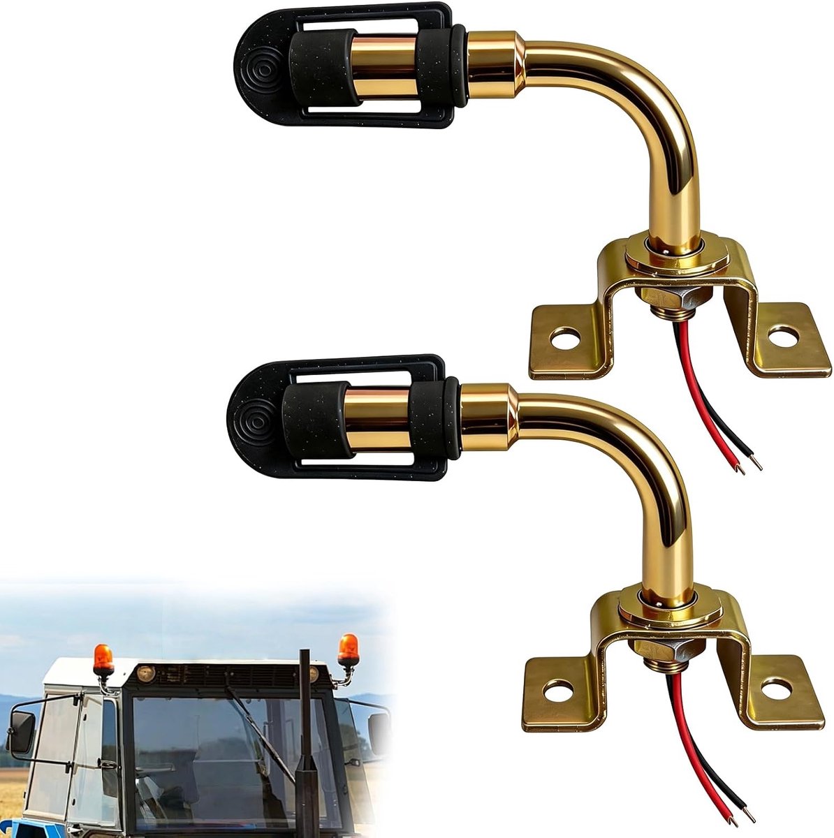 Draaibare lamphouder 90 graden L-vorm - houder met kabel - rubberen kap - optimale zichtbaarheid voor machines - ShopVlot