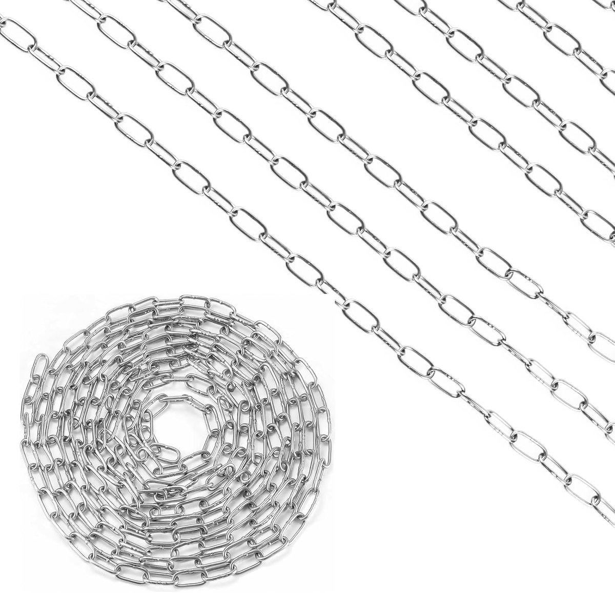 Ketting 8 m 1,2 mm - roestvrij staal 304 - sterke lasverbindingen - ideaal voor het ophangen van hekken - ShopVlot