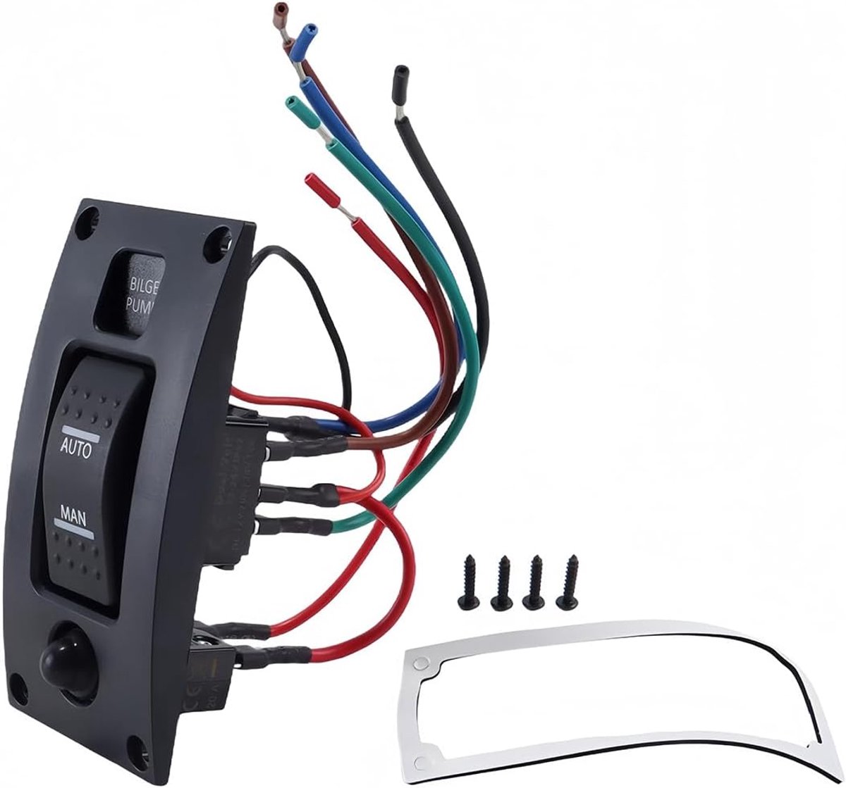 Rocker Bilge Pump Switch Paneel - Waterproof IP66 - 12/24V voor boten - Veiligheid met 20A zekering - ShopVlot