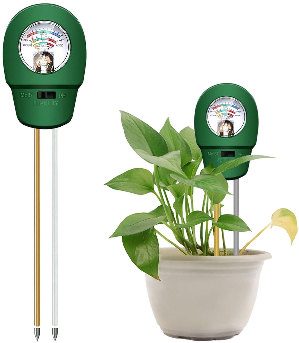 Solidchoice - 3-in-1 Bodemtester met Vochtigheid en pH-meting