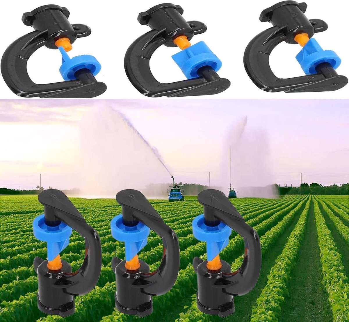 30 Stuks Tuin Irrigatie Sprinkler Nozzles, 180 Graden Draaibare Micro Sprinklers voor Efficiënte Watergift en Besproeiing
