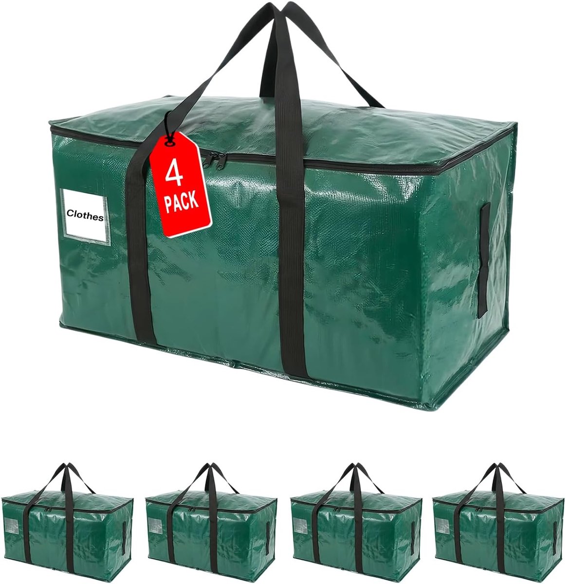 Moving Bags 93 L,4-Pack Storage Bags,Packaging Bags - moving bags moving boxes large zippered handle foldable storage - ShopVlot