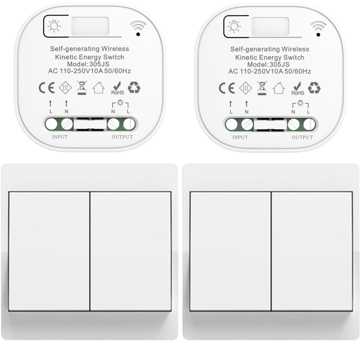 Cerhot geen batterijs draadloze schakelaar set met afstandsbedienin draadloze lichtschakelaar aan uit schakelaar - ShopVlot
