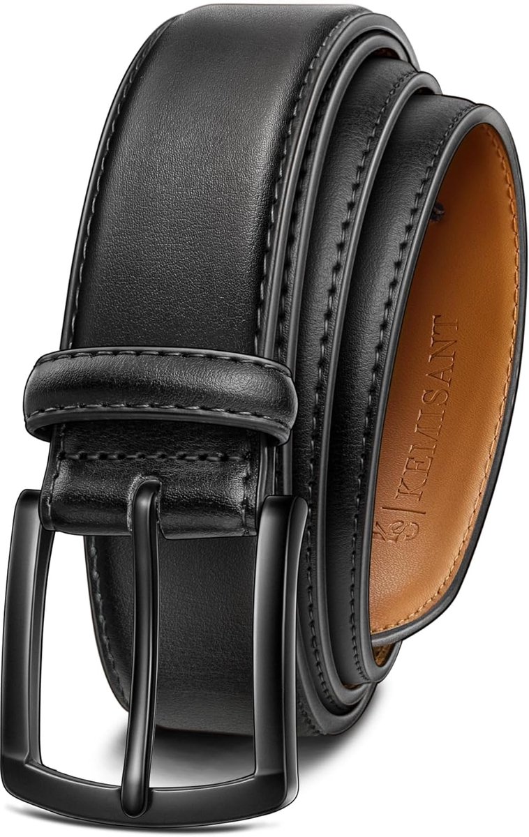 Leather Belt Men,KEMISANT Belt Men 35mm For Business and Formal Occasions,Complement Mens Business Shoes - ShopVlot