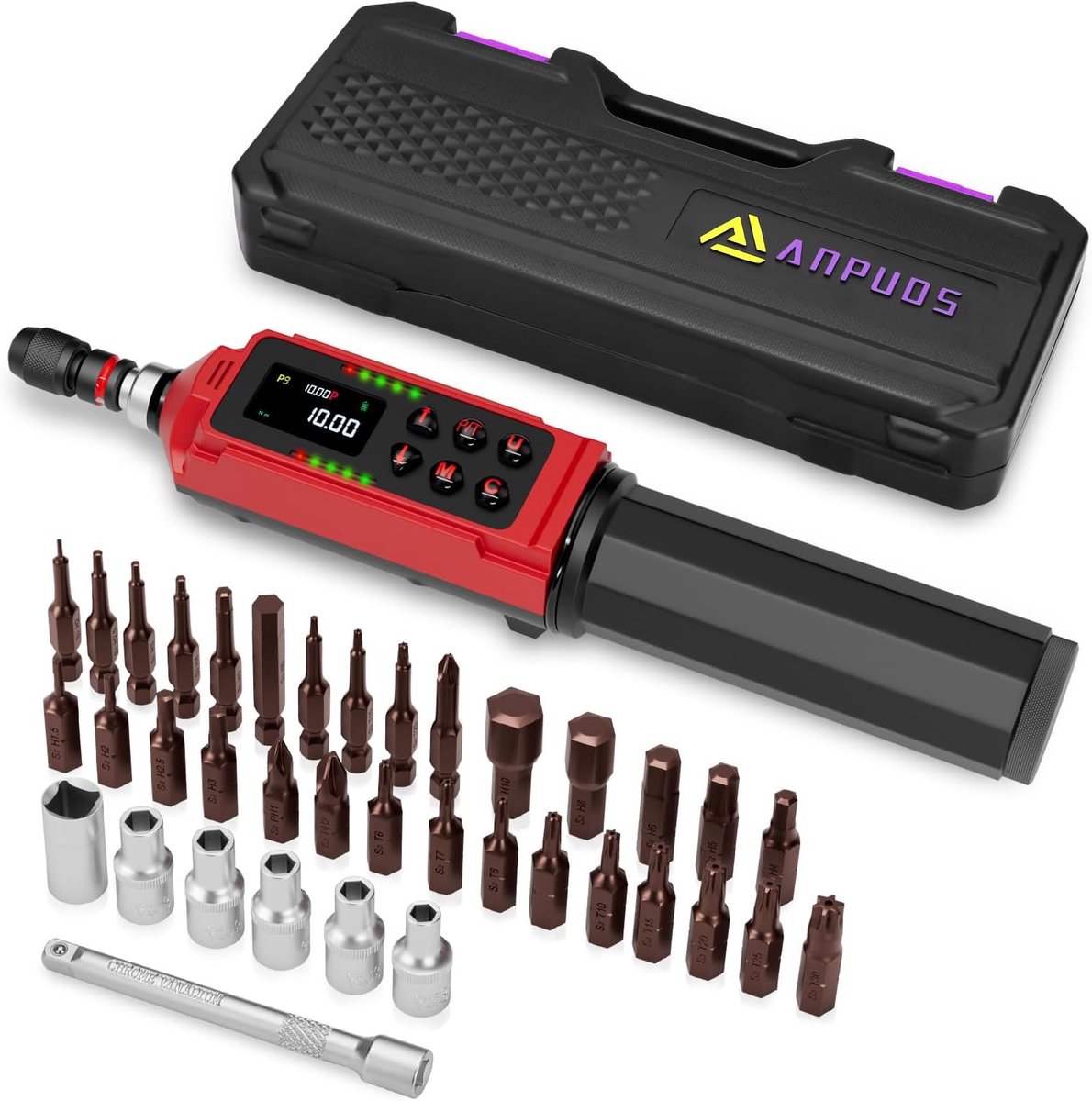 ANPUDS Digital Torque Screwdriver, 1/4 inch, 0.15-10 NM Torque Screwdriver, Adjustable, ± 1% Error Accuracy - ShopVlot