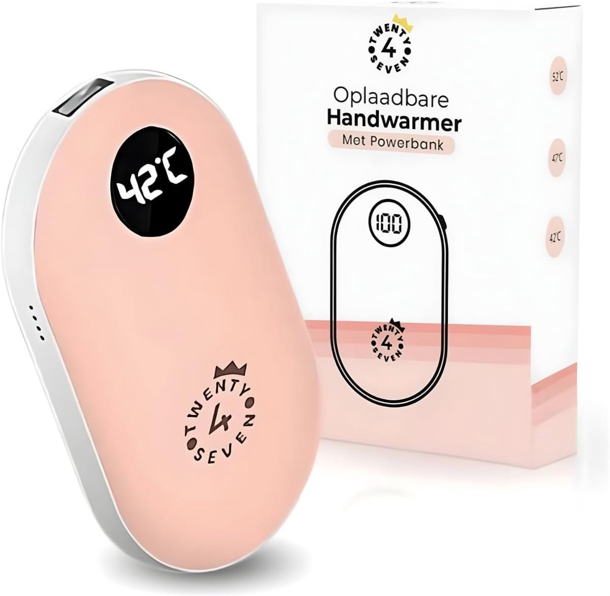 Twenty4seven® 2 in 1 Elektrische Handwarmer - Handwarmers Elektrisch - 2 tot 4u Warmte - Handverwarmer met Powerbank - ShopVlot