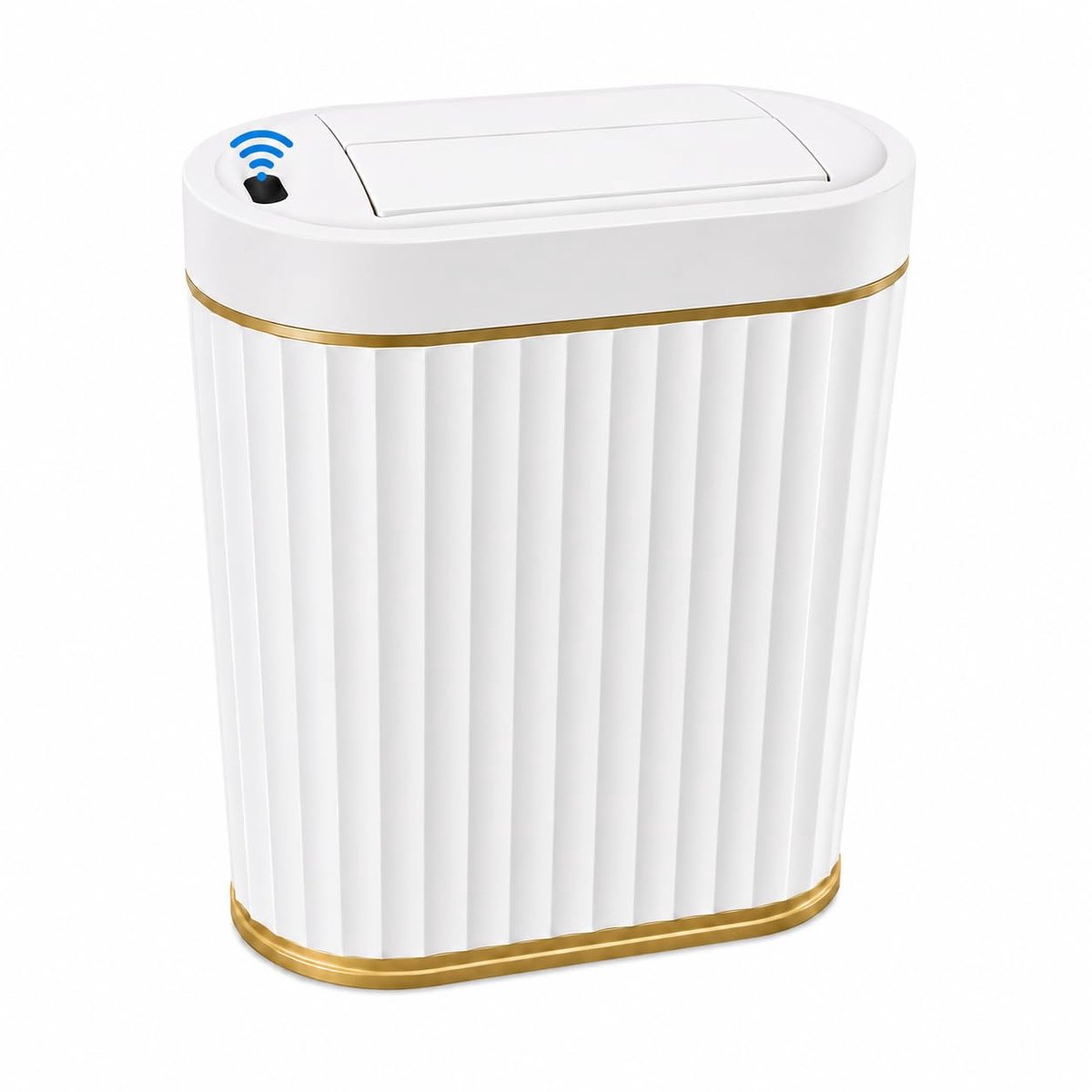 Sensorprullenbak 7L, Automatisch Deksel, Smal, Stil, Wit - Stil vlinderdeksel met contactloze opening; - ShopVlot