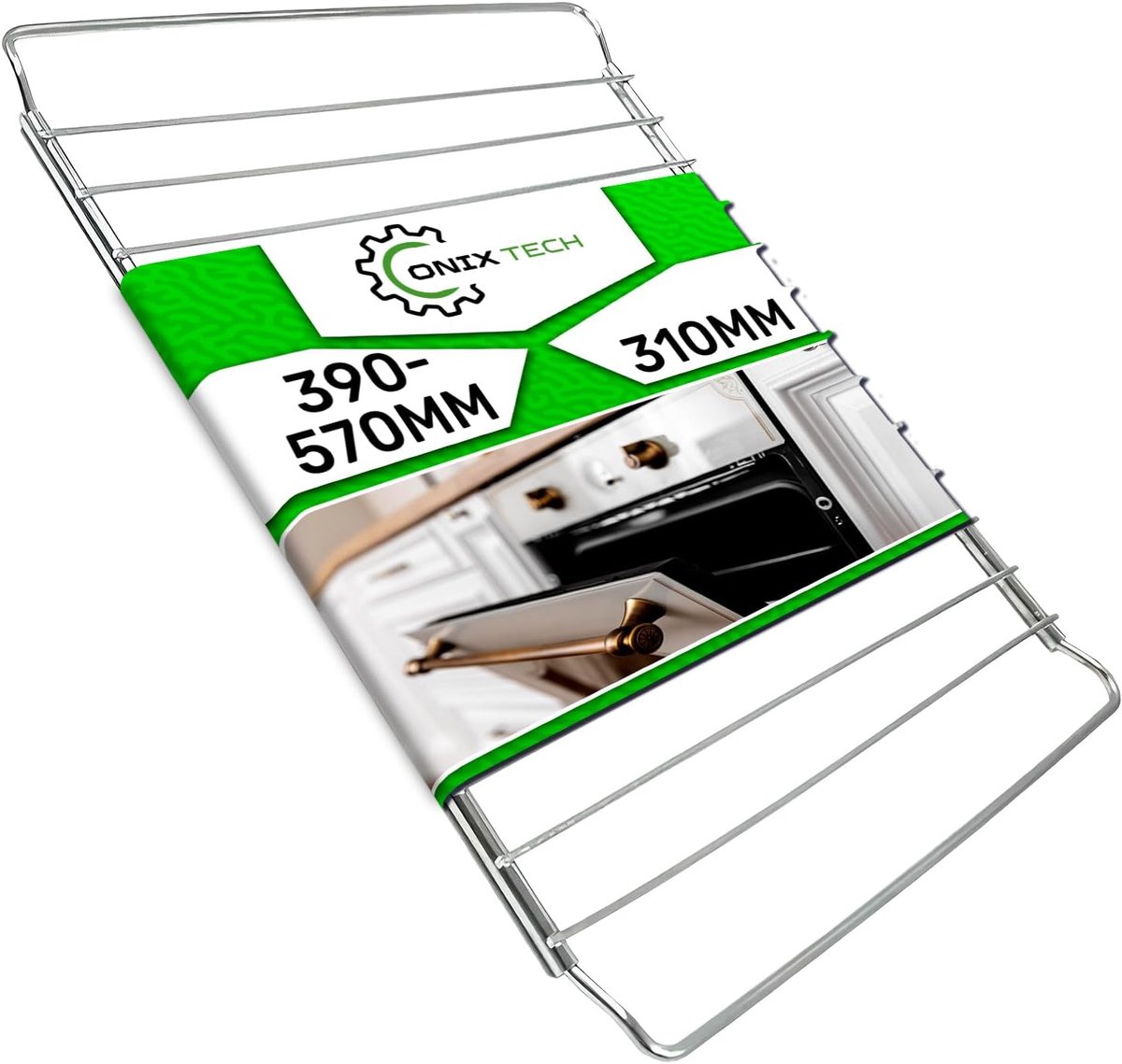Universally adjustable oven rack or refrigerator with a minimum length of 390 mm, maximum length of 570 mm and width - ShopVlot