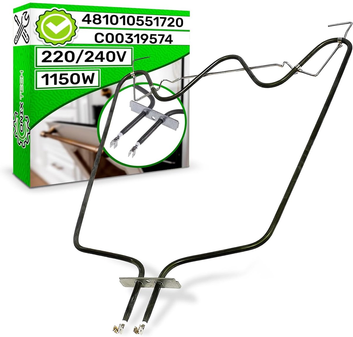 Lower heating element for furnace 1150W 220V/240V with original code 481010551720 C00319574 for Whirlpool for Indesit - ShopVlot