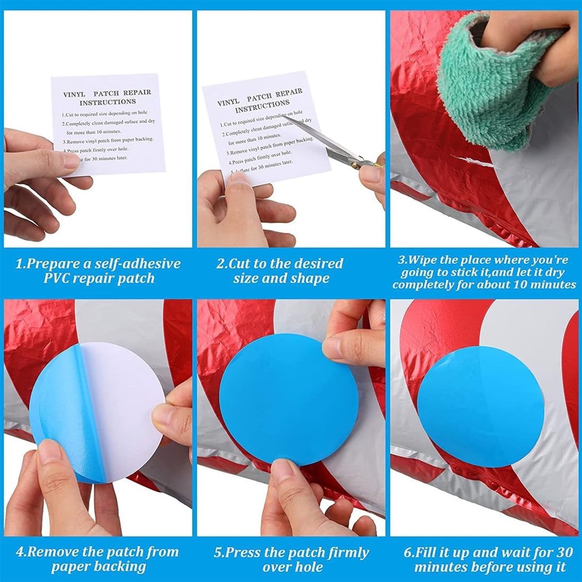 20pcs Self Adhesive Pool Repair Stains Underwater PVC Patches for Swimming Pools Waterbed Swimming Pools Inflatable - ShopVlot