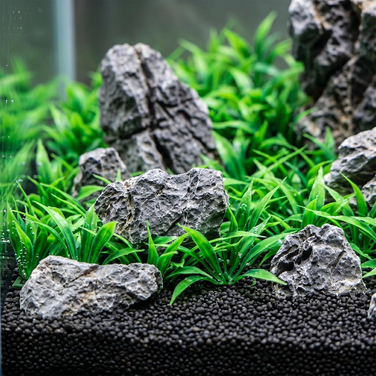 Aquariumstenen, 0,5 kg drakensteen, mini-landschap met aquariumkunstgras, 2-4 cm Seiryu steen voor aquascaping - ShopVlot