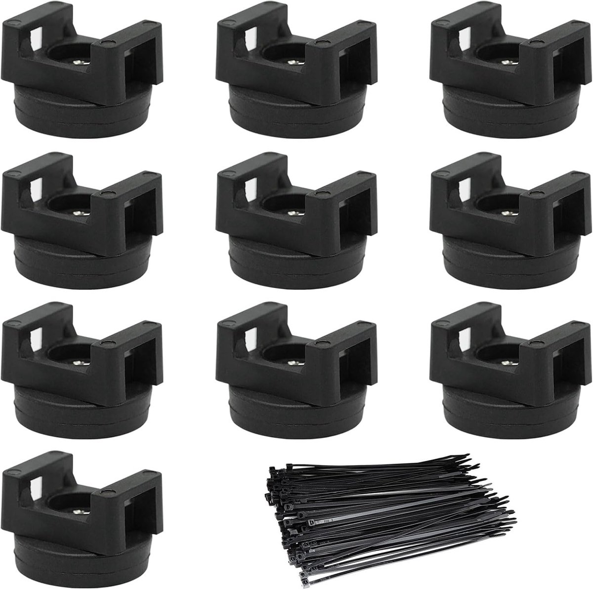 Magnetic Cable Ties Holder 22mm Magnetic Multi-Function with Nylon Cable Ties for Cable Organization, Black - ShopVlot