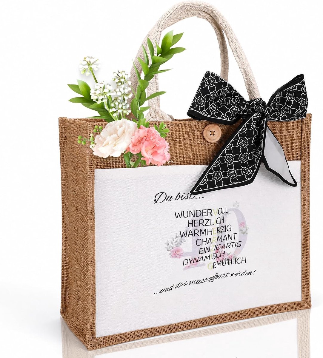 verjaardag vrouwen, verjaardag vrouwen, jute tas, voor vrouw, dames, vriendin, mama, zus, collega - ShopVlot