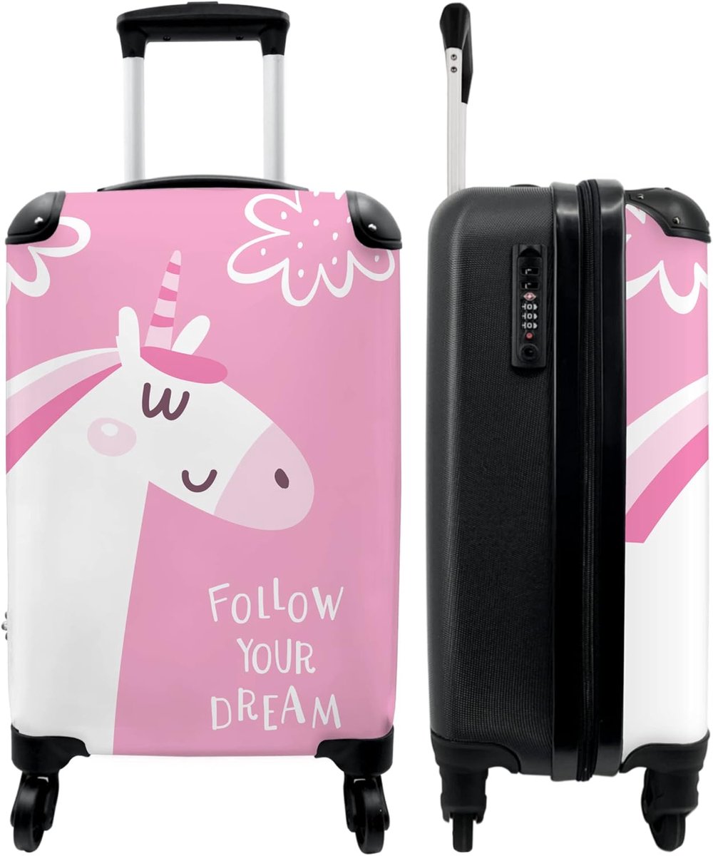 Suitcase - NBS - Girls, follow your dream, ChildrenS Luggage;Hand Luggage;Suitcase;Roller Suitcase - ShopVlot