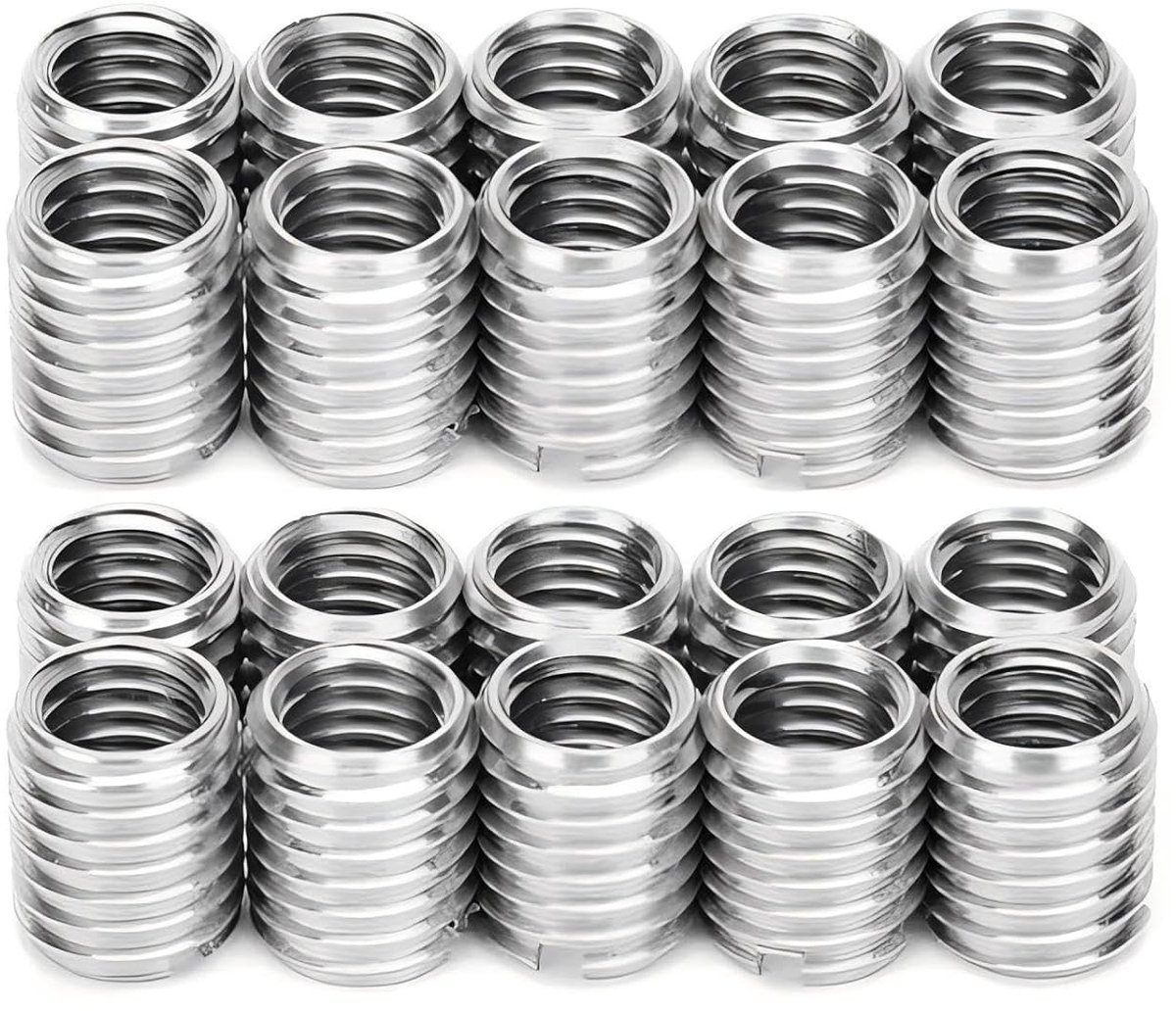 20pcs M10 to M8 Thread Reducer Stainless Steel Thread Insert Screw Reducer Adapter Repair Sleeve Insert Nut for - ShopVlot