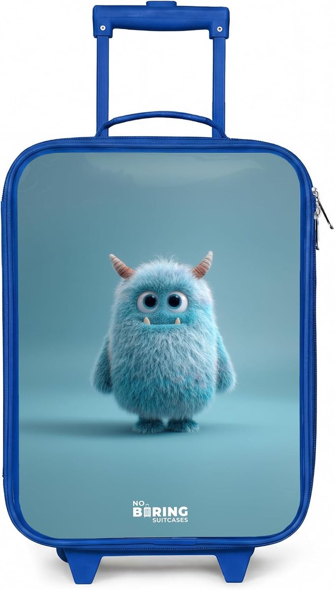 NoBoringSuitcases.com® Children's suitcase Compact 48x31x19 cm, Monster - Horns, Without name - ShopVlot