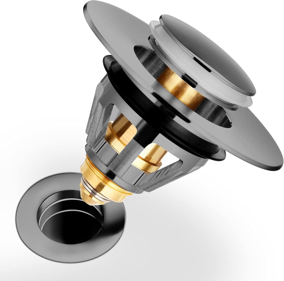 Drain Stopper, Washbasin and Bathtub, Pop-Up Stop, Washbasin, Universal Drain Stop, Stainless Steel and Cuivre - ShopVlot