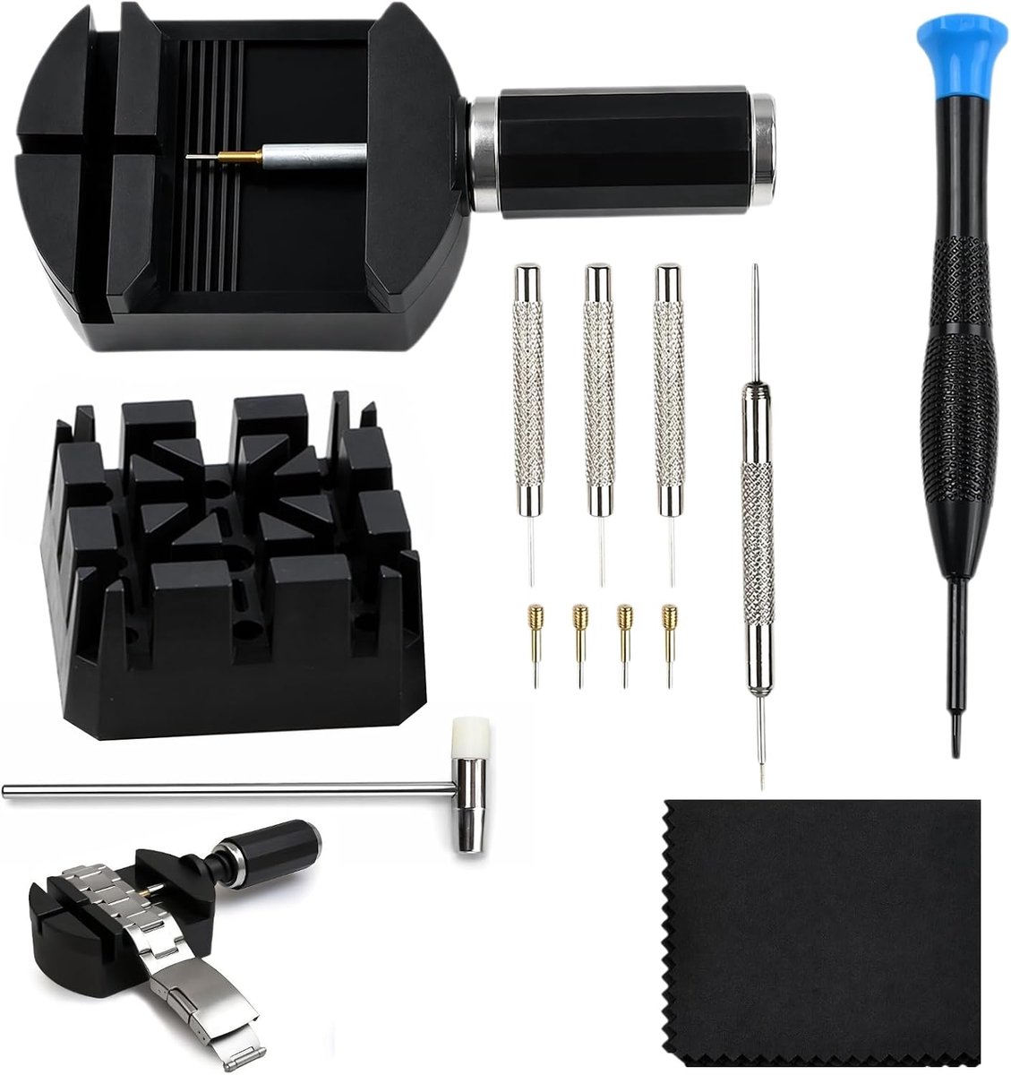 Reparatieset voor horlogebandjes 13-delig - inclusief gereedschap - horlogehouder en schroevendraaier - ShopVlot