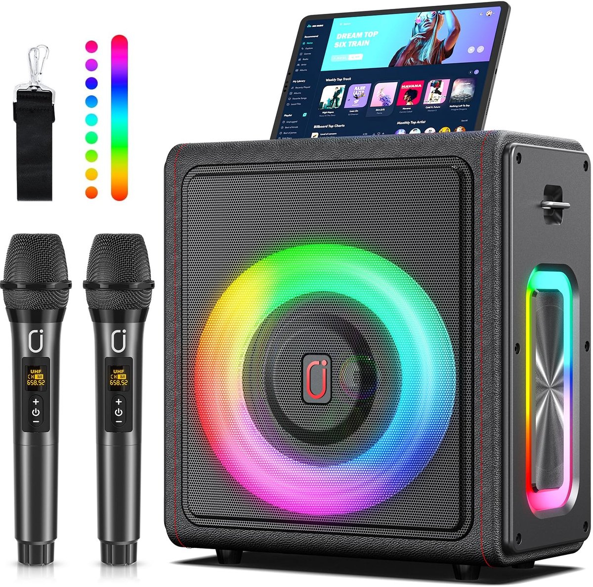Solidchoice - Karaoke Machine met 2 Microfoons