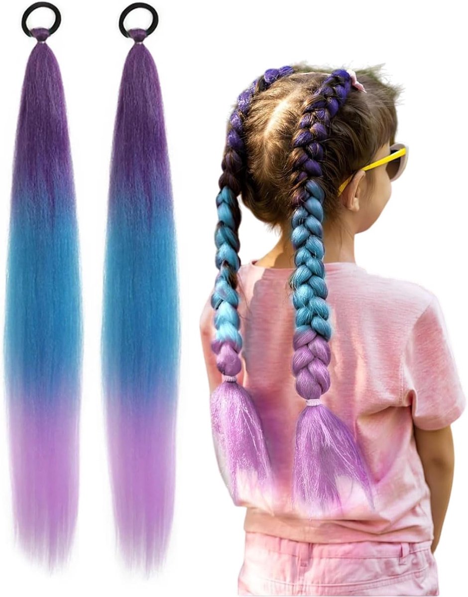 Paardenwacht 2-delig - synthetisch haar - vlechten verlengingen - ideaal voor kinderen - ShopVlot