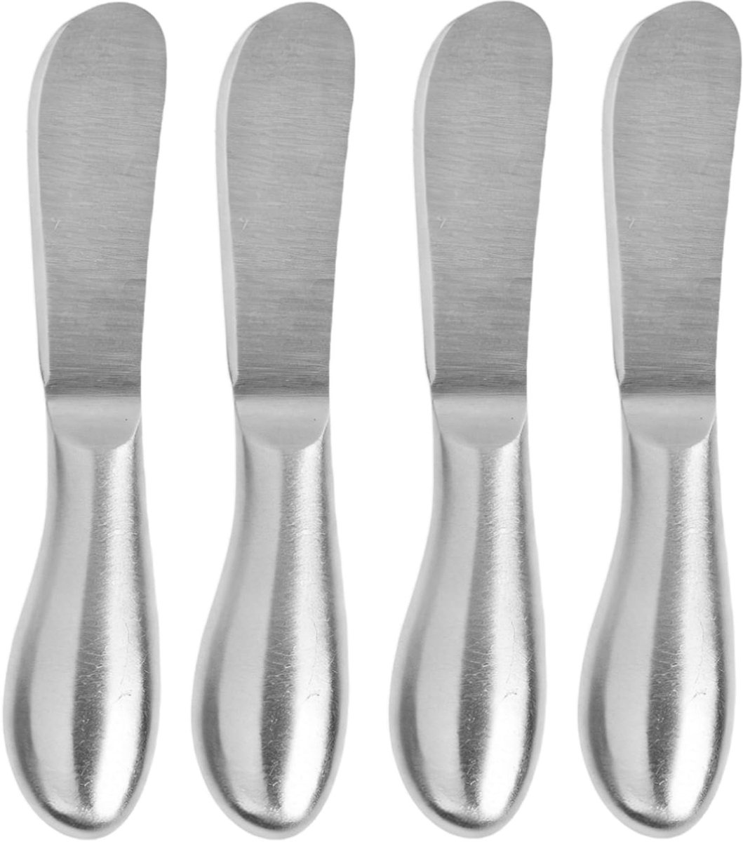 Solidchoice - Set van 4 Roestvrijstalen Botermessen voor Comfortabel Gebruik