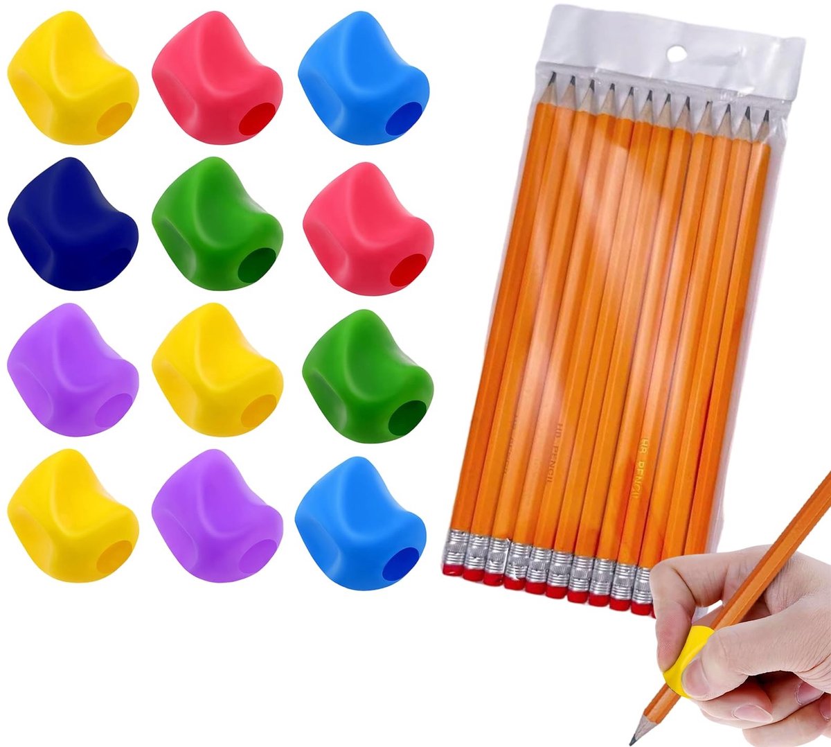 Solidchoice - Ergonomische Potloodhouder voor Kinderen, 12 Stuks