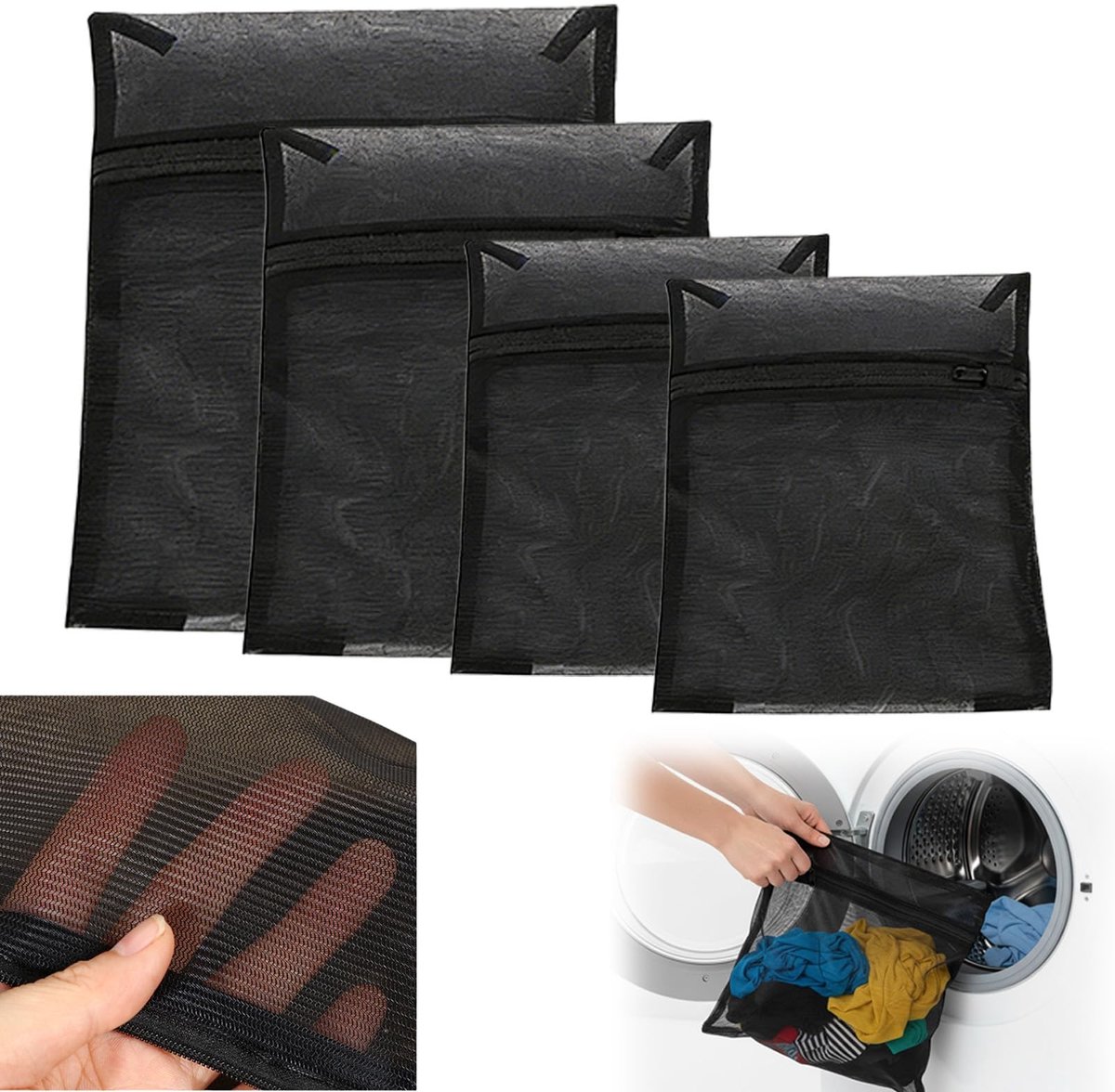 Solidchoice - Set van 4 Fijne Netwaszakken voor de Wasmachine
