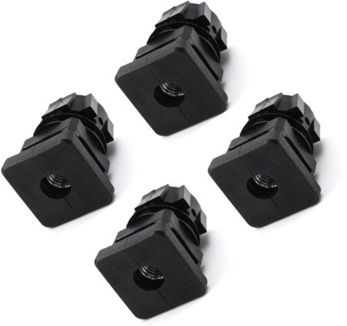 4x Vierkante Buisstoppen 25x25 mm Met M8 Binnendraad â€“ Geschikt Voor Wanddikte 1-1,5 mm