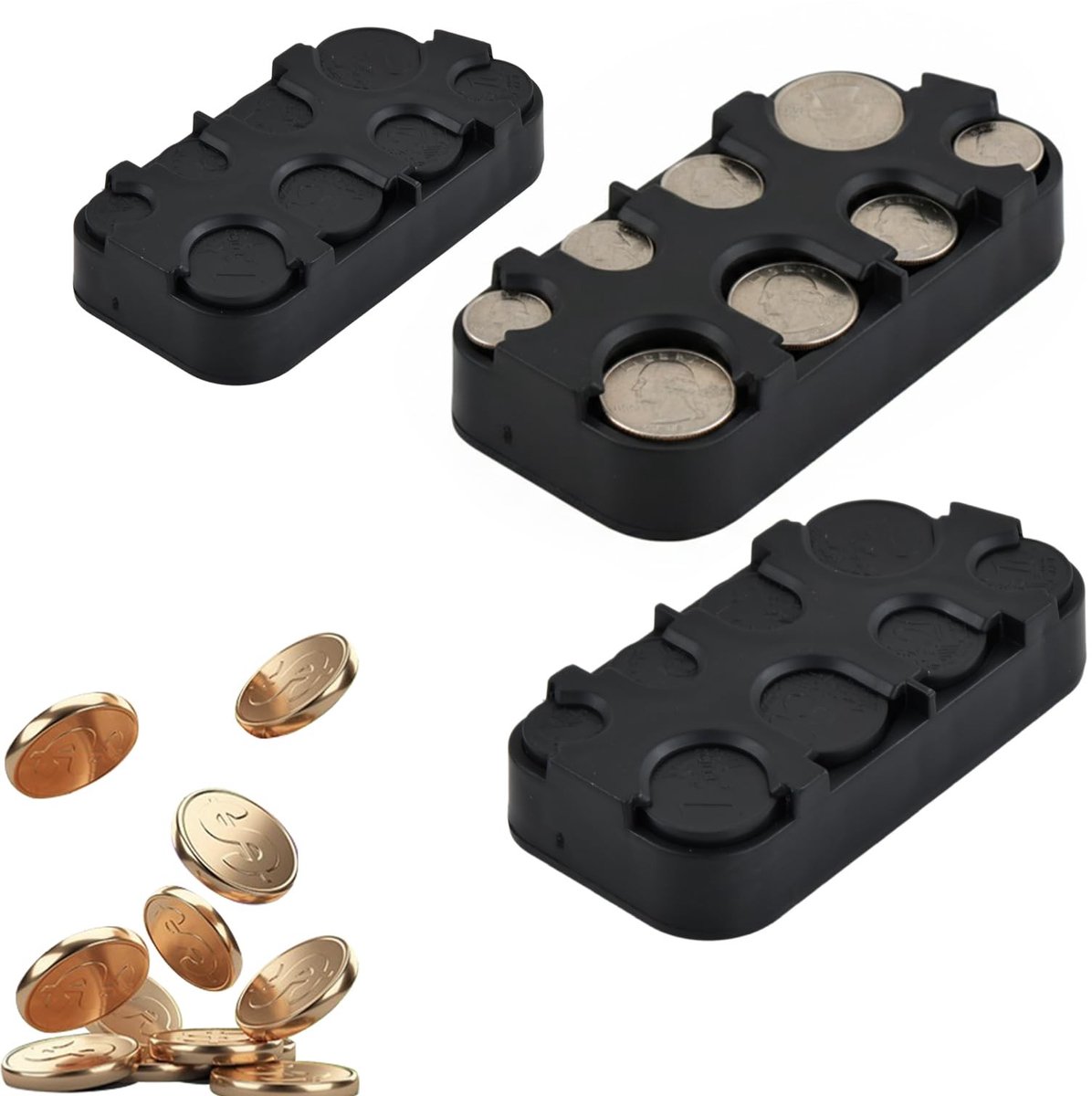 Solidchoice - Set van 3 Muntbinders met 8 Compartimenten