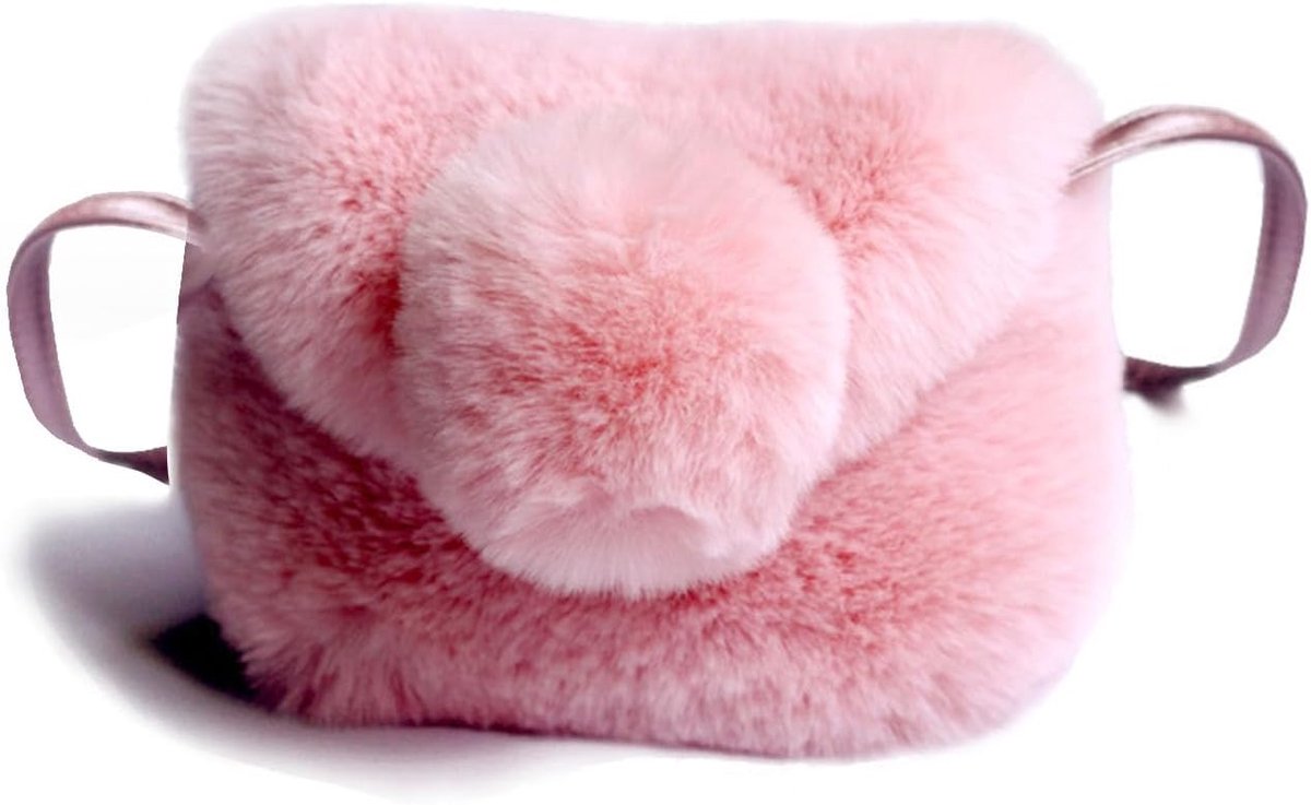 Pluche kleine schoudertas - mini handtas met verstelbare schouderband - perfect voor meisjes 3-12 jaar - ShopVlot
