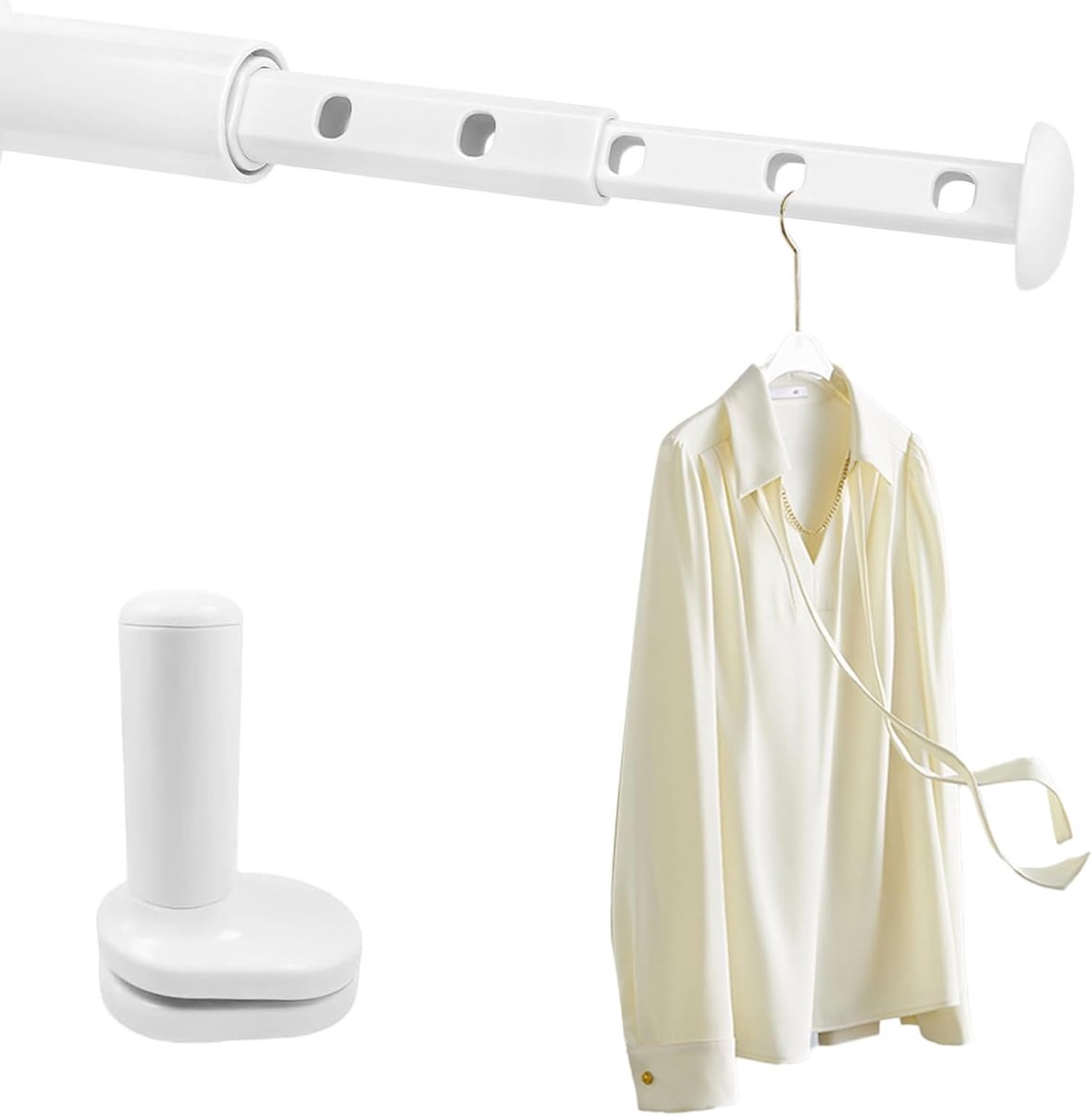 SnelShoppen - Travel Kleding Hangers, 2 Stuks Kledingrek, Uittrekbaar, Draagbare Kledinghaken, Vouwbaar voor 7 Kledingstukken, Voor Raamkast, Kledingk